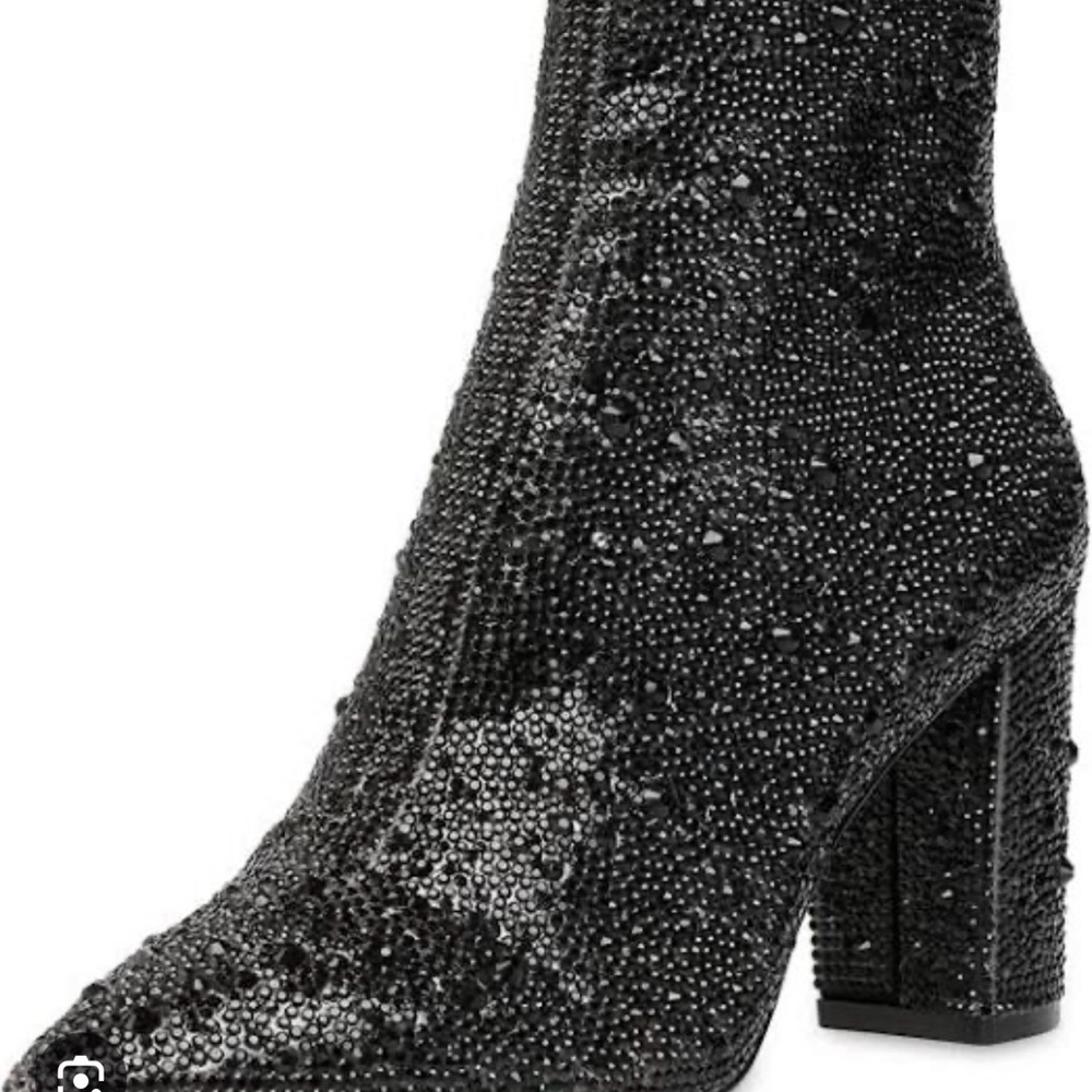 Betsey Johnson Glittering Black Heeled Boots